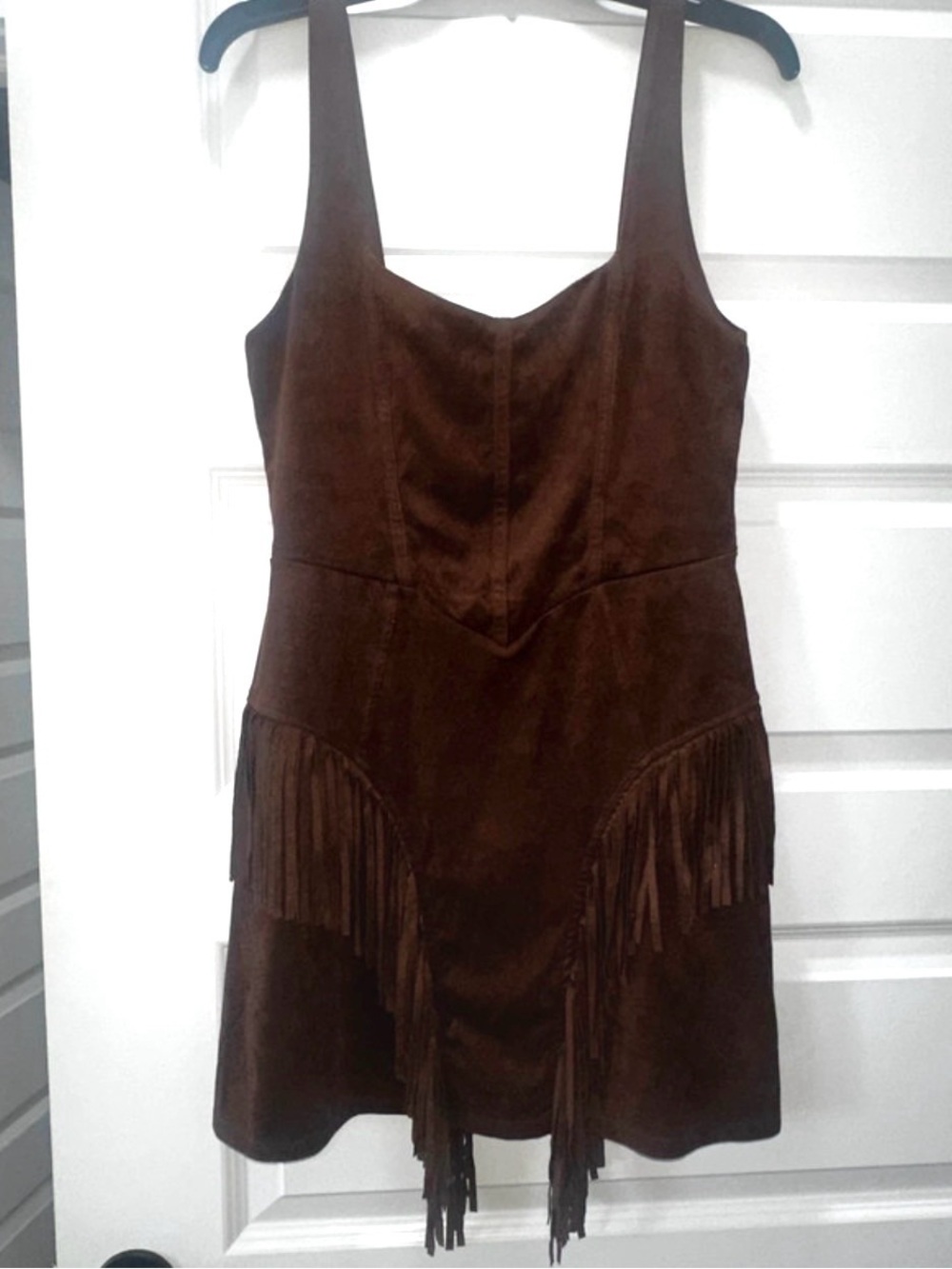 Women’s Large Trixxi Dress - Brown Faux Suede Tassels